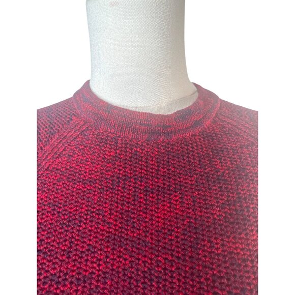 2/$30 Banana Republic Red & Black Small Knit Sweater Cotton/Nylon - Picture 5 of 13